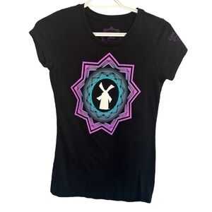 Dutch Bros Women’s Black SMALL Scoop-neck T-Shirt Vintage Windmill DB 1992 Cute